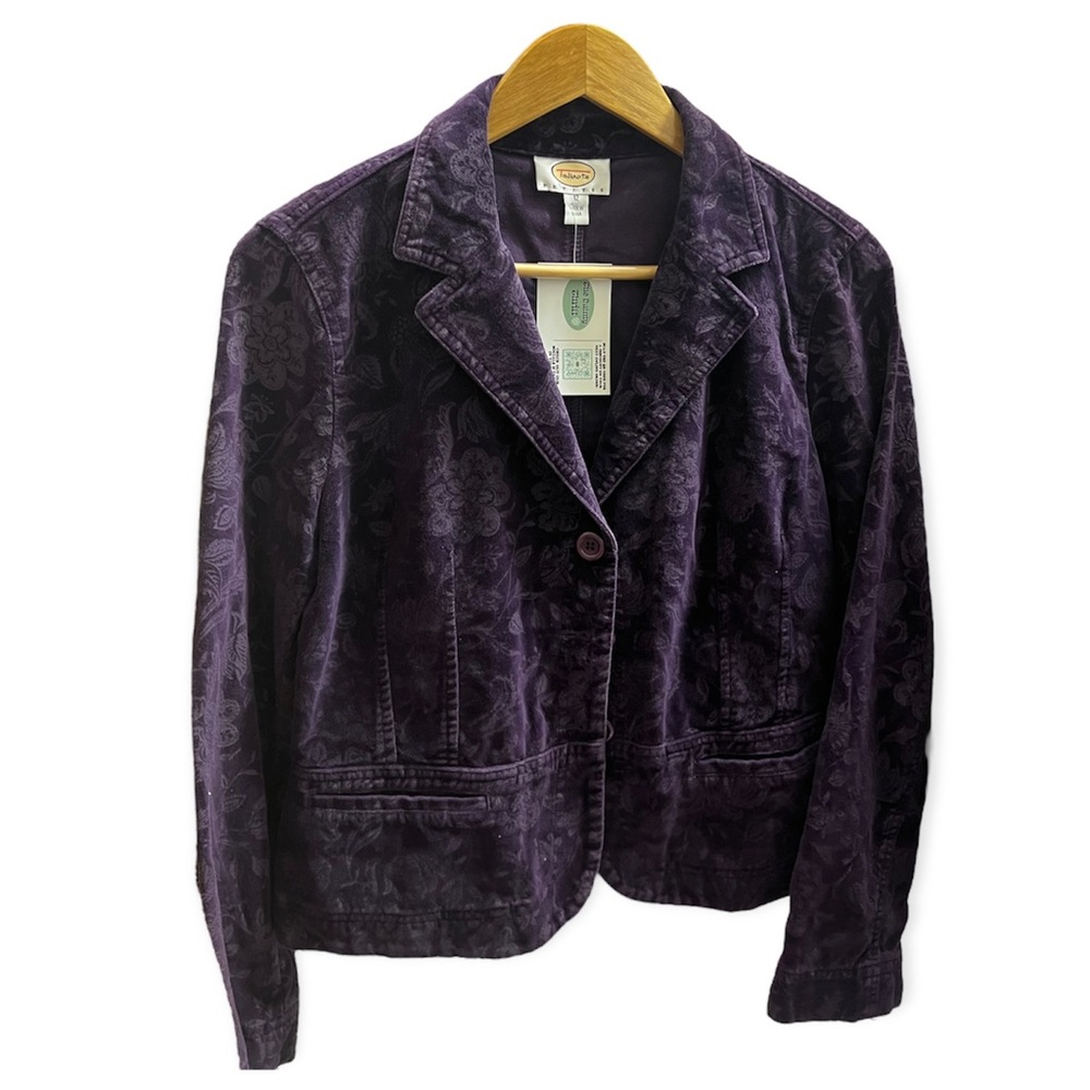 Vintage purple velvet casual blazer